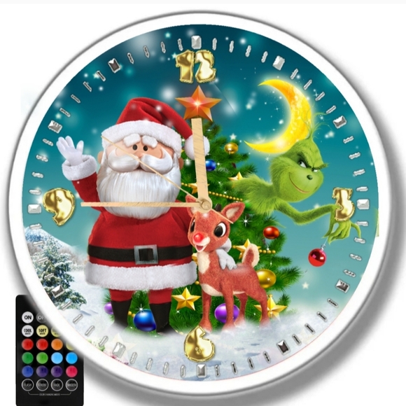 Grinch n Santa Claus clock - Picture 4 of 4